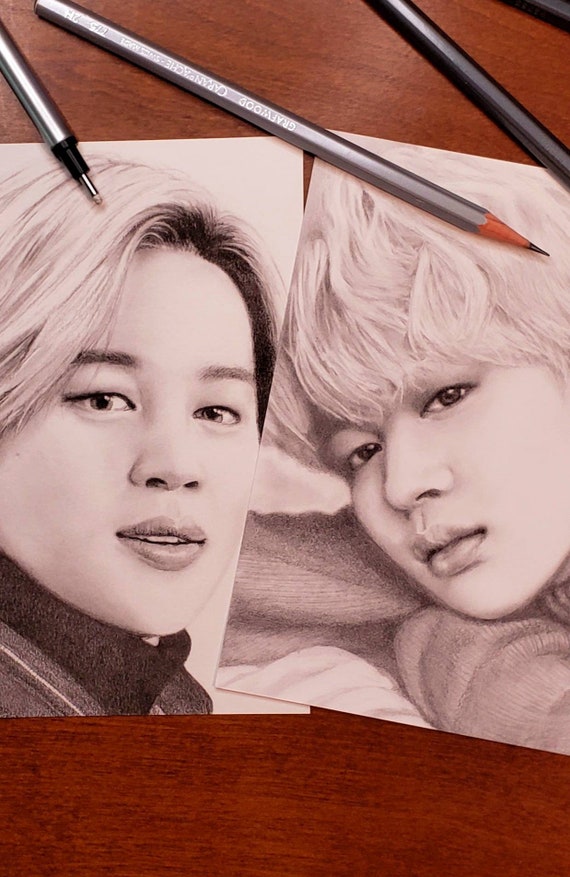 Jimin BTS 2 Impresiones de dibujos originales a lápiz Kpop - Etsy España Jimin BTS 2 Impresiones de dibujos originales a lápiz Kpop - Etsy España
