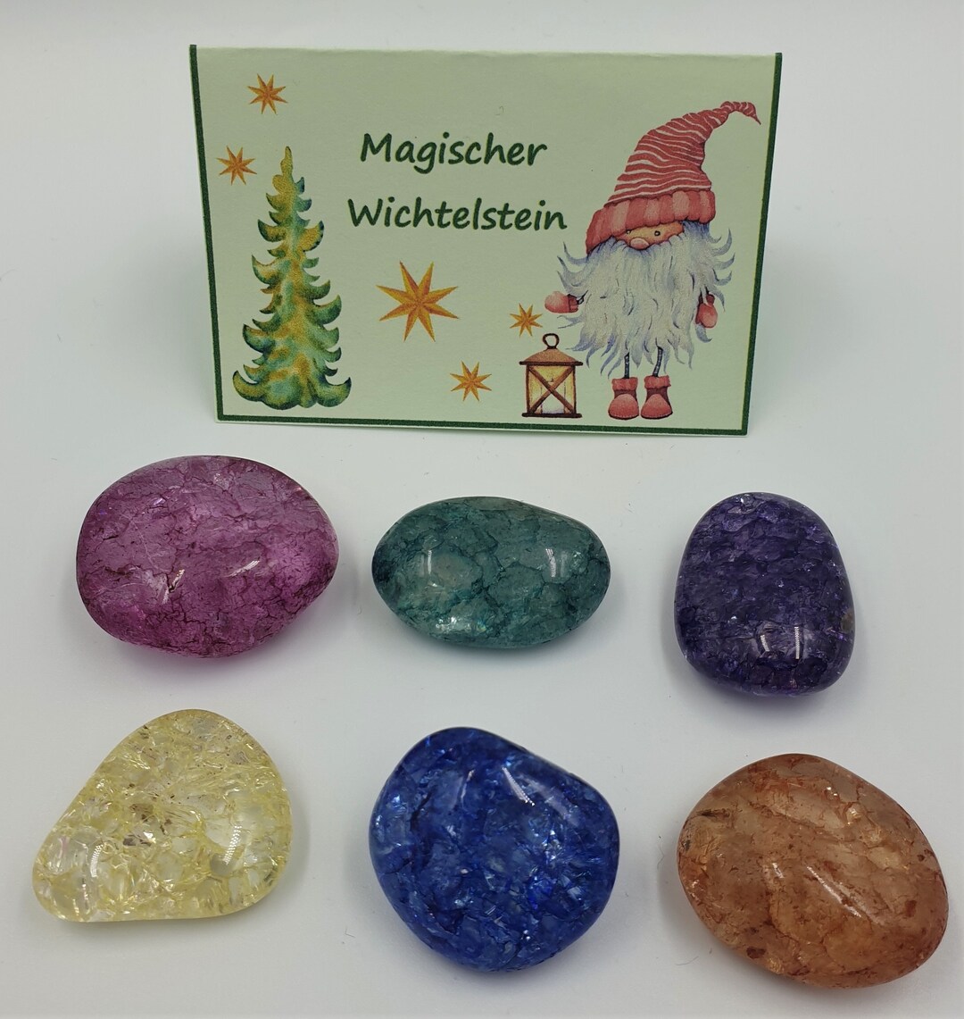 Magischer Wichtelstein Aus Rosenquarz | Mit Wichtel-Karte | Adventskalender Füllung | Weihnachtsgeschenk