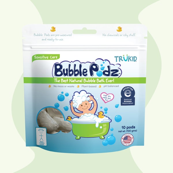 Bubble Podz: Sensitive Care (Eczema) Unscented Bubble Bath for Kids