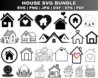 Kleines Haus svg Bundle, Dachhaus svg, Haus Umriss svg, Blumenhaus SVG, kleines Haus svg, skandinavisches Haus SVG, schneide Datei für Cricut