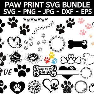 Paw Print Svg, dog Paw SVG, Dog Svg, Paw Svg, Animal Paw Svg, cat Paw Svg, Dog Paw Print Cut File, Paw Print Cut File, Animal Print Svg