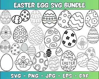 Easter Egg SVG Bundle, Cut File for Cricut, Silhouette, Easter Svg ...