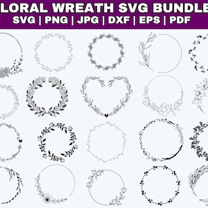 Wreath Svg Bundle | Floral Wreath Bundle | Laurel wreath svg | Flower svg | floral svg | Circle frame svg | Flower wreath svg | svg files