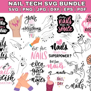 Nail Tech SVG Bundle: Salon Life, Manicure Quotes (Digital Download)
