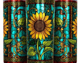 Sunflower Tumbler Wrap: Elegant Floral Design (Digital Download)