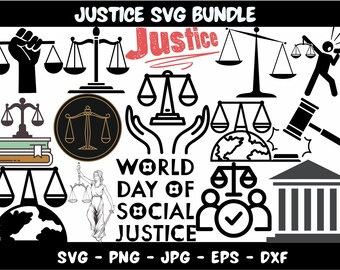 Gerechtigkeit SVG Bundle: Recht, Richter, Gerichte Designs (Digitaler Download)