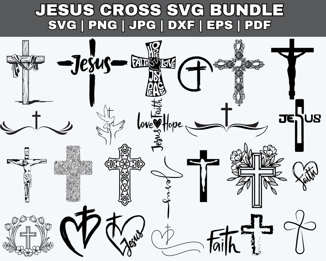 Jesus Cross SVG Bundle: Christian Faith Designs (digital Download) - Etsy