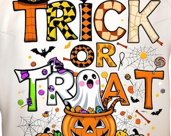 Halloween Ghost PNG, Trick or Treat Design (Digital Download)