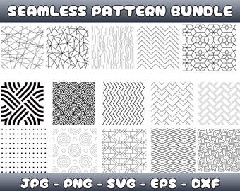 Geometric Seamless Patterns SVG Bundle (Digital Download)