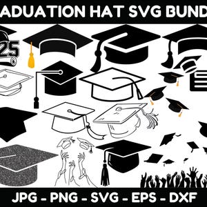Graduation cap svg bundle, Graduation cap png, Graduation 2025, Graduation cap silhouette, Class of 2025 svg