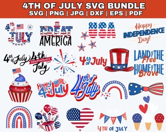 4th of July SVG Bundle: USA Patriotic Designs (Digital Download)
