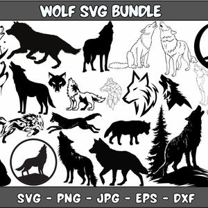 Wolf svg bundle / Howling wolf at moon svg / wild animal svg / Forest animals silhouette svg / Instant Download