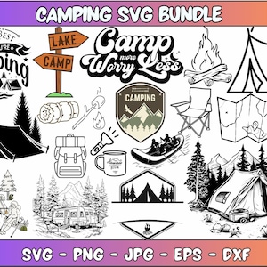 Camping SVG Bundle, Camping SVG Design, Camping Life svg, Happy Camper svg, Camping Shirt svg, Hiking svg, SvgCraftor, Svg bundle