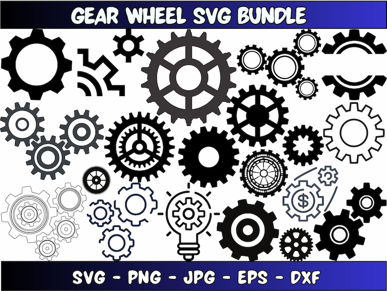 Gears SVG Bundle: Steampunk Cog Wheels Clipart (digital Files) - Etsy