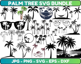 Palm Tree SVG Bundle: Silhouette Cut Files (Digital Download)