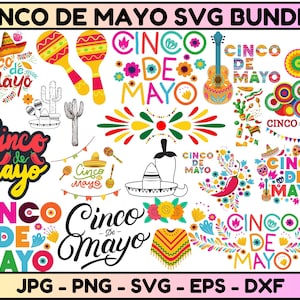 Cinco de Mayo clipart, Mexico clip art, Fiesta clipart, Mexico svg, Cinco de mayo svg bundle