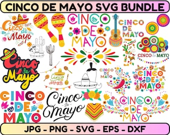 Cinco de Mayo Clipart: Mexico Fiesta SVG Bundle (Digital Download)