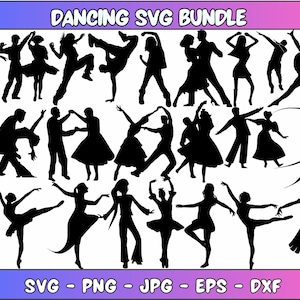 Dance Svg, Dance Silhouette, Dance Svg Bundle, Dance Cut File, Dancers Svg, Dance Clipart, Dancer Silhouettes svg, Instant Download