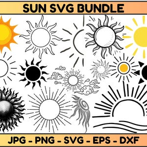 Sun svg Bundle, Sun svg Cut File, Sunrise svg Bundle, Sunrise Clipart, Sun Silhouette, Sun Cut File For Cricut svg, DIgital Download