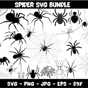 Spider SVG Bundle, Spider SVG, Tarantula SVG, Spider Design, Spider Cut Files For Cricut, Spider Silhouette, Spider Vector, insect Svg,Png
