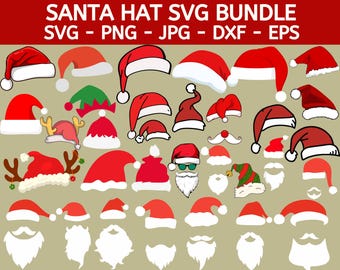 Santa Hat SVG Bundle: Christmas Cut Files (Digital Download)