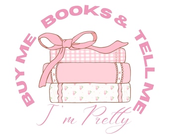 Kokette Bücherstapel PNG: Rosa Schleife, Bücherwurm Design (Digitaler Download)