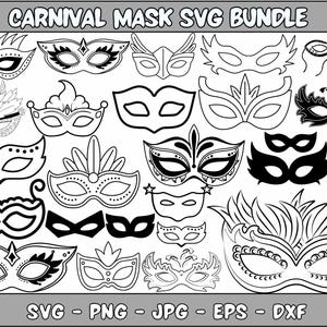 Karnevalsmaske SVG Bundle: Maskerade, Mardi Gras, Halloween (Digitaler Download)