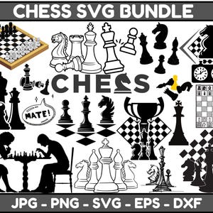 Chess SVG Bundle, Chess PNG Bundle, Chess Clipart, Chess SVG Cut Files Cricut, Chess Game Svg, Chess Pieces Svg, Chess Silhouette
