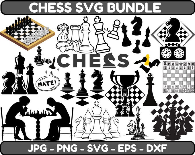 Chess SVG Bundle, Chess PNG Bundle, Chess Clipart, Chess SVG Cut Files ...