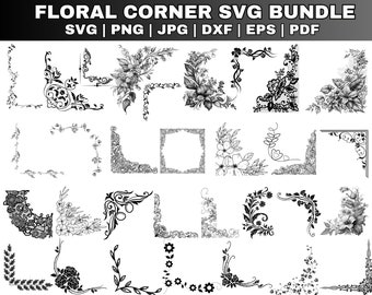 Corner svg Bundle, Corner svg, Floral corner svg files, Decorative Page Corner SVG, Corner Pattern Border Frames Svg, Instant Download