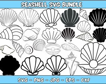 Seashell SVG Bundle: Clipart, Cut Files, Silhouette (Digital Download)