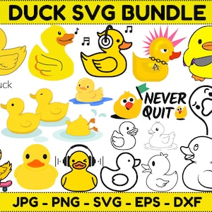 Rubber Duck SVG Bundle, Cute Baby Duck Svg, Rubber Duck Clipart, Duck Vector, Bath Duck Silhouette, Duck Cut File, Rubber Duck Png