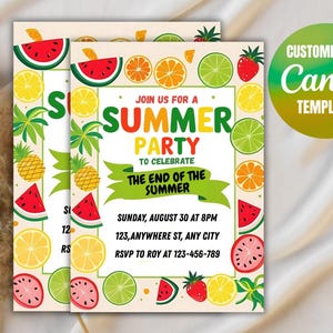 End of Summer Party Invitation, Summer Party Invitation, Summer Invites