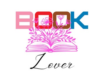 Floral Book Lover PNG: Literary Art, Book Club Design (Digital Download)