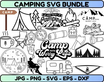 Camping SVG Bundle: Outdoor Adventure Designs (Digital Download)