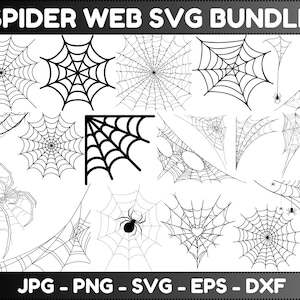 Scary Spider Web SVG Bundle: Halloween Clipart, Cricut Ready (Digital Download)