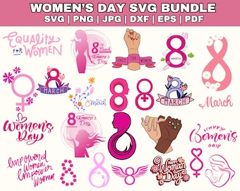 Womens Day Bundle Svg, 8th March Women&#39;s Day Svg, International Women&#39;s Day Svg, Women Power Svg, Strong Woman Svg, Girl Boss Svg