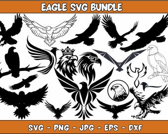 Eagle Svg Bundle, Eagle Clipart, Flaying Eagle Svg, Eagle Cut File for ...