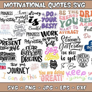 Motivational Svg Bundle, Positive Quote svg, Affirmation svg, Cute Inspirational svg, Saying Svg, Png Files, Funny Quotes cut files
