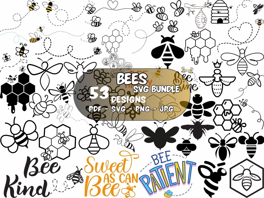 Bee SVG Bundle: Honeycomb, Clipart, Silhouette (digital Files) - Etsy