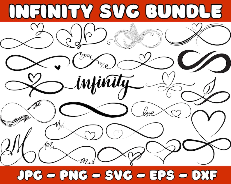 Infinity Symbol SVG Bundle | Love, Family Line Art (digital Download ...