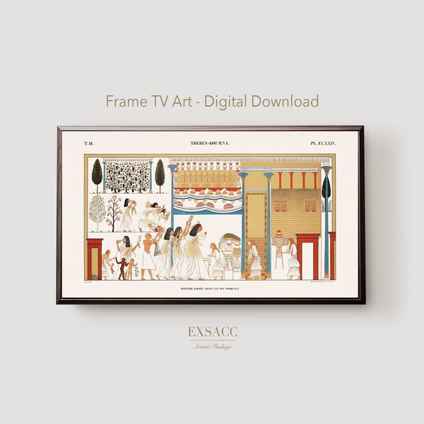 Smart TV Frame Art Ancient Egypt, Ethnic Artwork Frame TV Art African