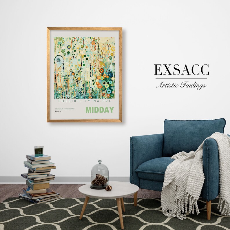 Sage Green Wall Art PRINTABLE Poster Fluid Green Blue Etsy