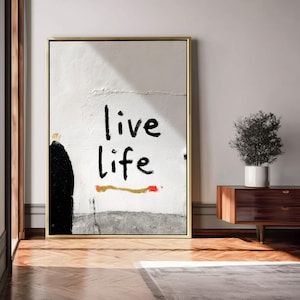 Large Abstract Graffiti Inspire Canvas Wall Art | Ready to Hang Home Decor Gift | Float Frame Options
