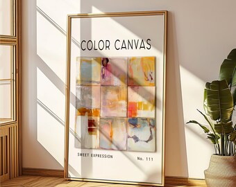 Abstract Wall Art Printable Digital Download, 3 Dimensional Canvas Panels Poster Style Art