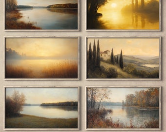 Lake House TV Art Bundle, Summer Sunset Digital Download