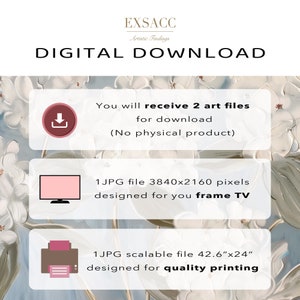 May include: Digital download of two art files: a 3840x2160 pixel JPG file for framing and a 42.6"x24" JPG file for printing.
