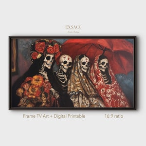 Frame TV Art Halloween, el dia de los muertos digital art instant download