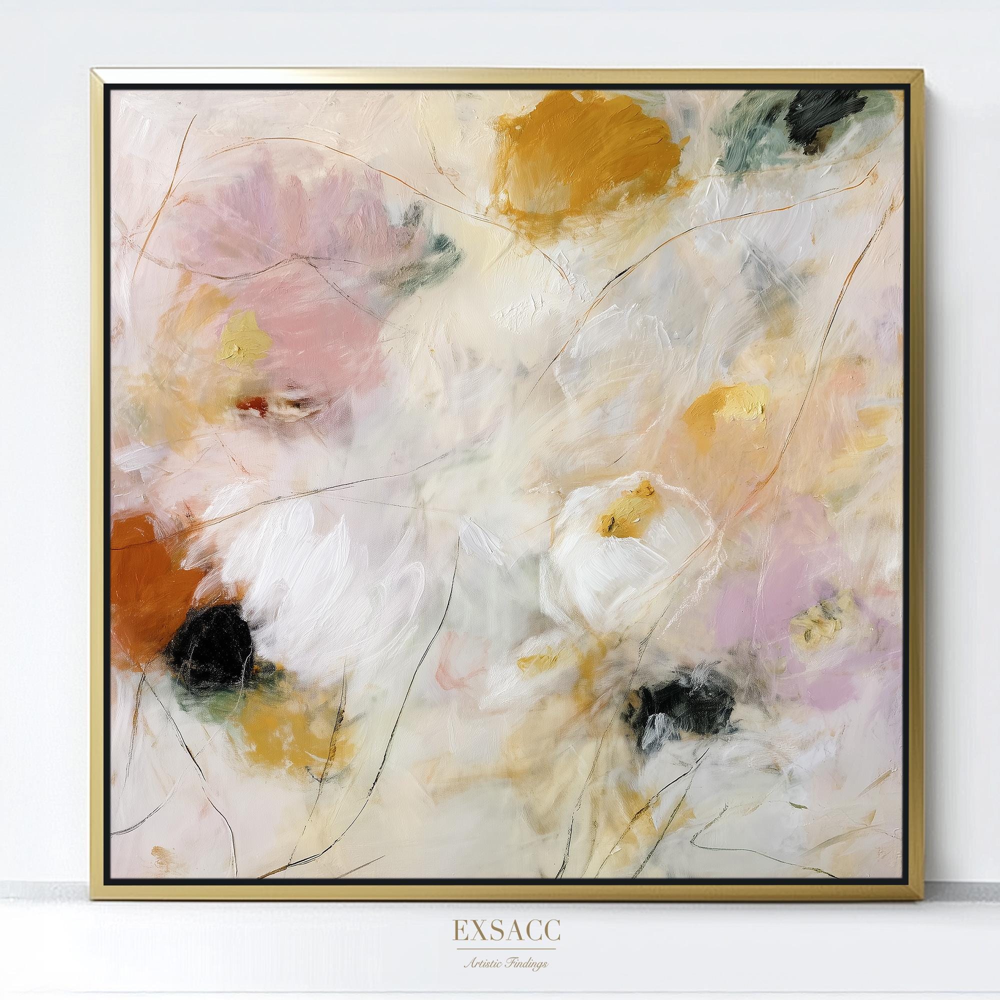 Abstract Canvas Wall Art | Ready to Hang Home Decor Gift | Float Frame Options