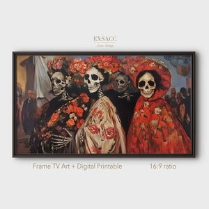 Frame TV Art Halloween, el dia de los muertos digital art instant download